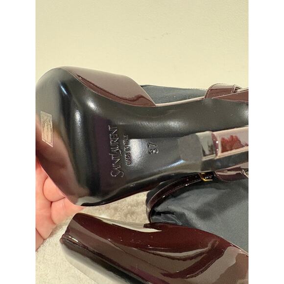 NWT Saint Laurent 110mm La Scandale Heeled Pumps Marron Glaze Women's Size EU 37 - Picture 8 of 11